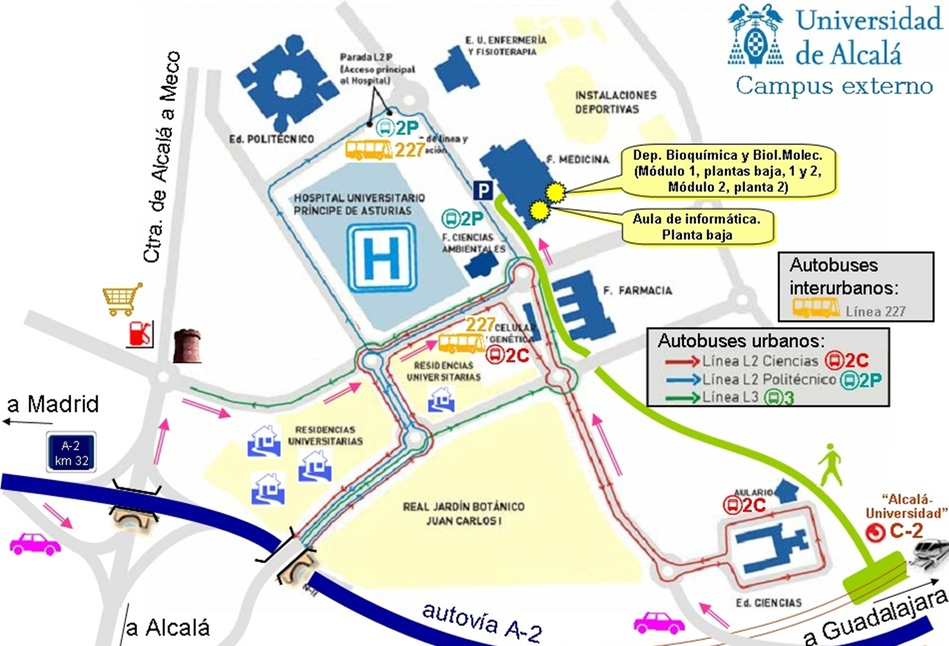 Recorrido Autobús Lanzadera del Campus Externo de la UAH